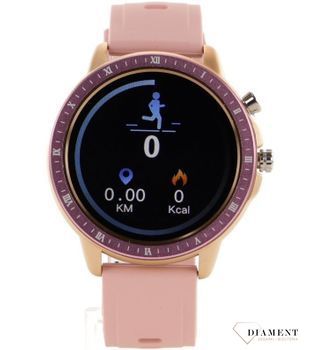 Smartwatch damski Hagen na różowym pasku HA-S02. informacja o dystansie, krokach, spalonych kaloriach, pomiar tętna, ciśnienia krwi, tlenu we krwi, funkcje sportowe, interfejs wyszukiwania 9.jpg